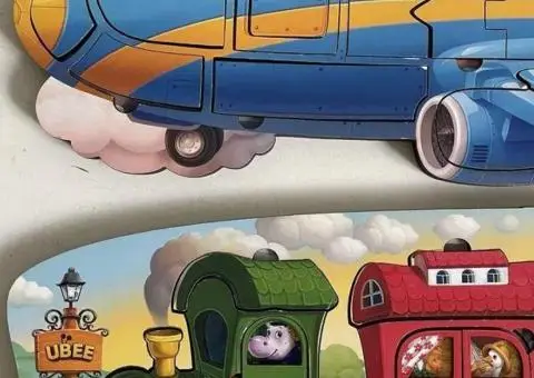 Двошарові пазли-сортери Потяг і Літак від ubee Ань-Янь - 1/3