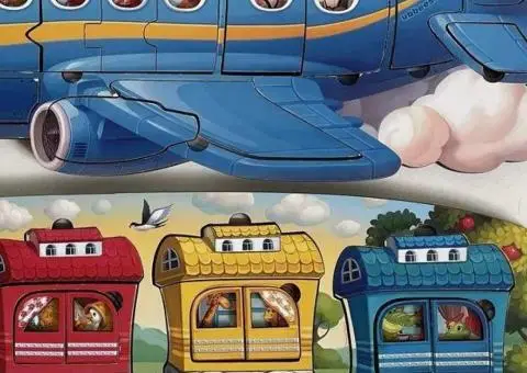 Двошарові пазли-сортери Потяг і Літак від ubee Ань-Янь - 3/3