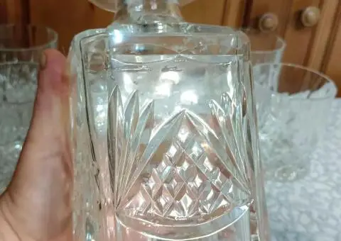 Хрустальный сервиз для виски , графин , штоф. - 1/3
