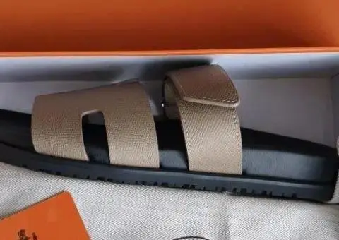 Шлепки Hermes Shypre кожаные р41 по стельке 26 - 1/3