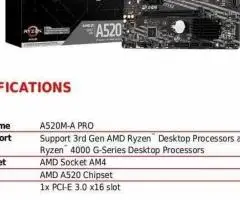Игровой комплект райзен MSI A520M Ryzen 5 3600 амд amd ryzen am4