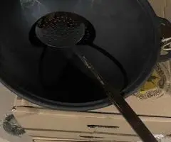 Казан 8л, Ø34см,вага 11кг, чавунний узбецький WOK+ Шумовка у подарунок