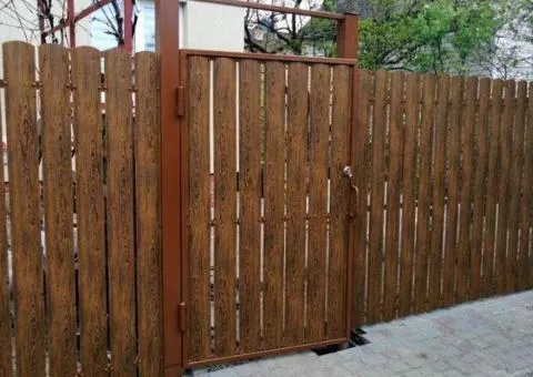 Fence for country house from corrugated sheet, from mesh, from picket fence - 4/8