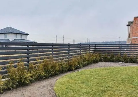 Fence for country house from corrugated sheet, from mesh, from picket fence - 5/8