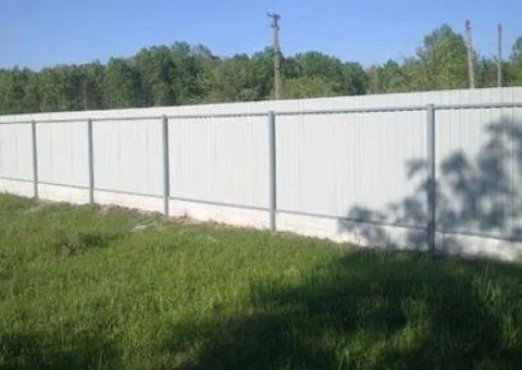 Fence for country house from corrugated sheet, from mesh, from picket fence - 6/8