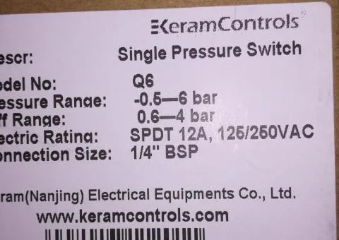 Датчики реле тиску серія Q від компанії Keram Controls & Equipments Co., Ltd. - 2/9
