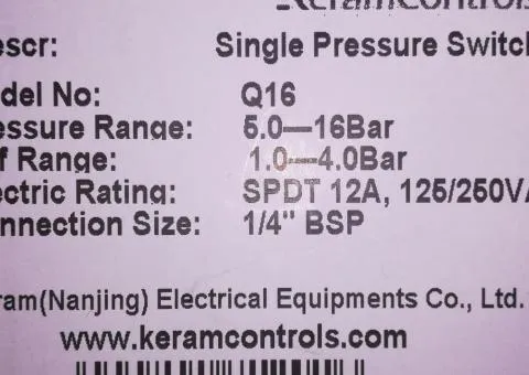 Датчики реле тиску серія Q від компанії Keram Controls & Equipments Co., Ltd. - 3/9