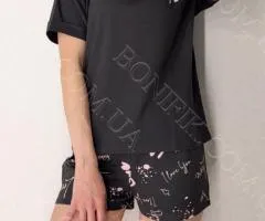 Women's pajama set with T-shirt and shorts "Don't Worry" (16376) (art. 1407)