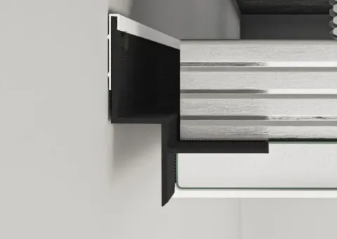Aluminum shadow gap profile 10 mm painted 2.5m - 1/3