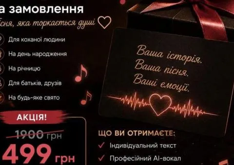 Персональна пісня на замовлення | Унікальний подарунок | AI-пісня