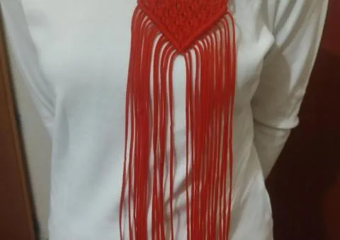 Brooch - heart in macramé technique - 3/4