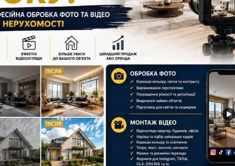Фото та відео для продажу об'єктів нерухомості