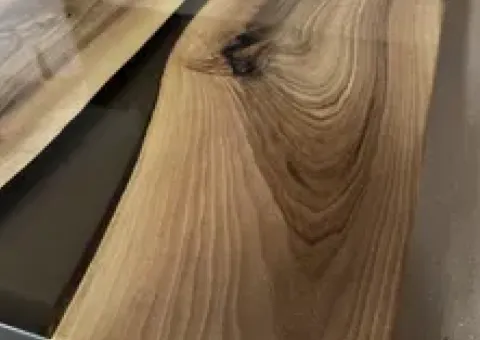Designer river table made of wood and epoxy resin