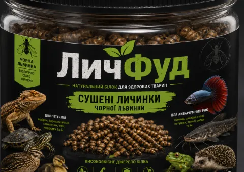 Dried black soldier fly larvae "LychFood" — 130 g