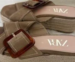 Branded natural ZARA slides