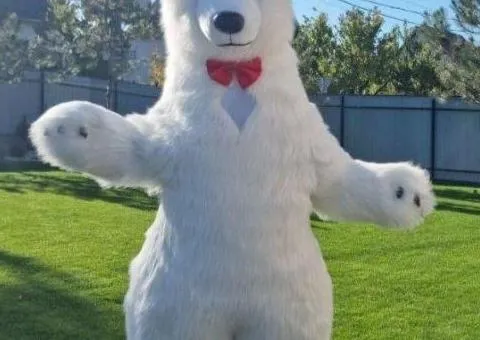 Order a white inflatable teddy bear for express greetings in Kyiv