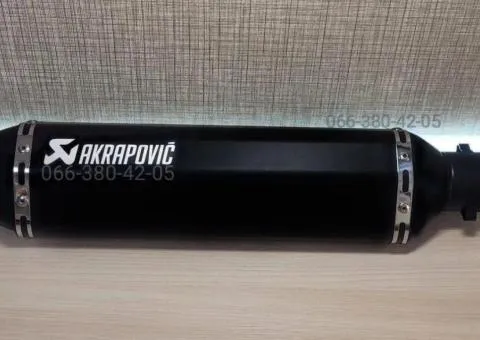 Глушитель прямоток Акрапович с дб киллером на мото 47 см выхлоп банка - 2/3