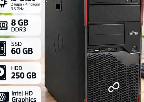 Computer tower Fujitsu / Intel i3-2120 / SSD 60GB / HDD 250GB / 8GB DDR3 / good price