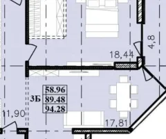 3-room apartment for sale, 92.4 m², Ivana Franka, Odesa