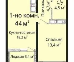 1-room apartment for sale, 44 m², OMEGA residential complex, Tolbukhina, Odesa