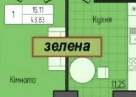 1-room apartment for sale, 46 m², Grand Siti Dombrovskyi residential complex, Dombrovskyi, Zhytomyr