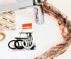 HAIBA ALEX 001 LONG (NUT) Смеситель для умывальника с удлинённым изливом (цвет хром)