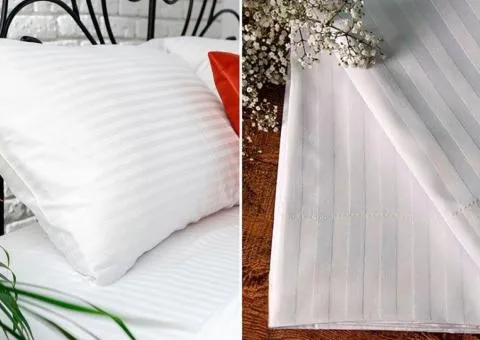 Белое сатиновое постельное белье Stripe 10 mm — бренд Bedlen Home