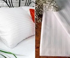 Белое сатиновое постельное белье Stripe 10 mm — бренд Bedlen Home