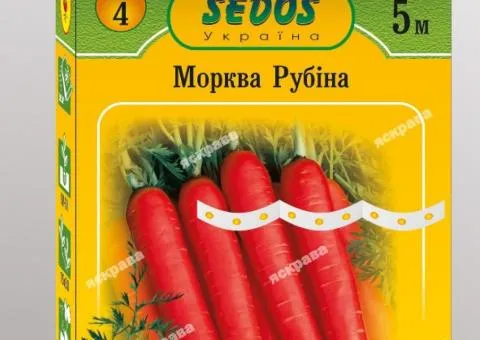 Морква на стрічці Рубіна 5м, Насіння, 10 шт.