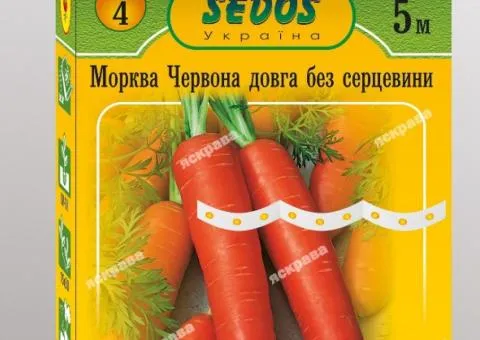 Морква на стрічці Червона довга без серцевини 5м, Насіння, 10 шт.