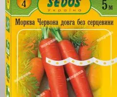 Морква на стрічці Червона довга без серцевини 5м, Насіння, 10 шт.