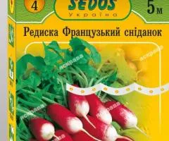 Редиска на стрічці Французький сніданок 5м, Насіння, 10 шт.