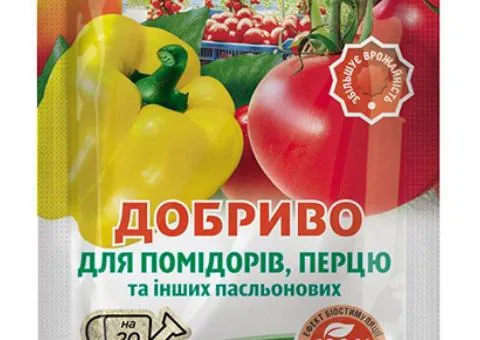 Добриво кристалічне для томатів і перцю Чистий Лист 20 г, Супутні товари, 20 шт.