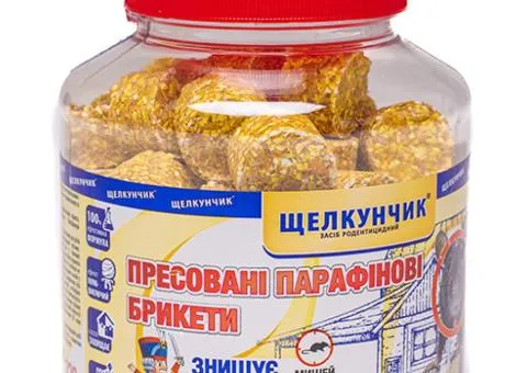 Rodenticide Shchelkunchyk yellow briquette (caramel) PET bottle 320 g, Related products, 10 pcs
