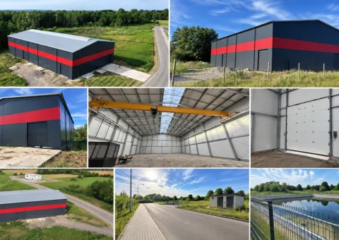 Hala produkcyjno-magazynowa 1008 m2 z suwnicą 9 m