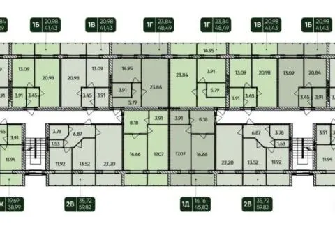Продажа 2-комнатной квартиры, 71 м², ЖК «Green Village», Заречаны - 8/8