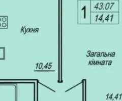 Продажа 1-комнатной квартиры, 43 м², ЖК «Панорама», Героев Десантников 19, Богуния, Житомир