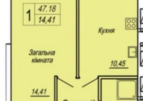 Продаж 1-кімнатної квартири, 47 м², ЖК Панорама, Героїв Десантників 19, Богунія, Житомир