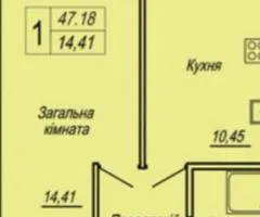 Продаж 1-кімнатної квартири, 47 м², ЖК Панорама, Героїв Десантників 19, Богунія, Житомир