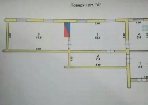 Продажа 2-комнатной части кирпичного дома, 48 м², с. Левков - 4/5