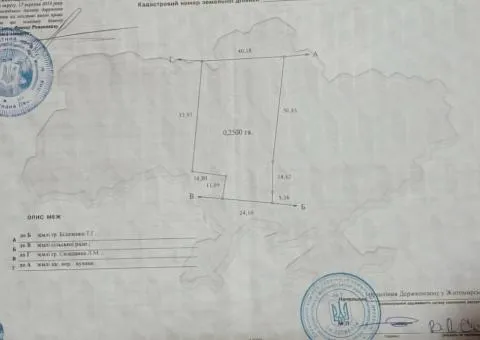 Land plot for sale, 25 sotkas, Novoselytsia, Peredmistia, Zhytomyr - 1/4