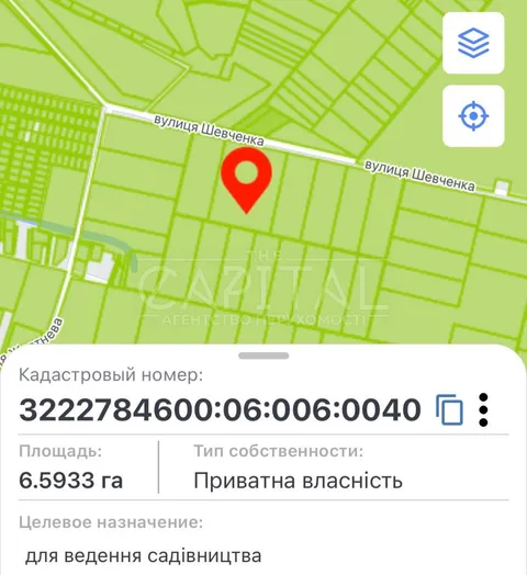 Аренда  земля сельскохозяйственного назначения Киевская обл., Маковище,  - 3/4