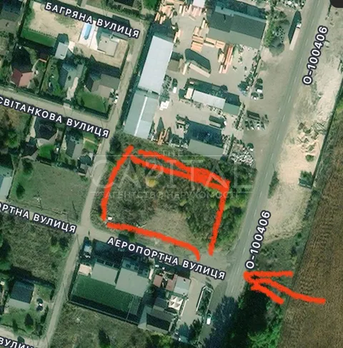 Аренда  участок под жилую застройку Киевская обл., Борисполь, Аеропортна ул.,  - 1/6