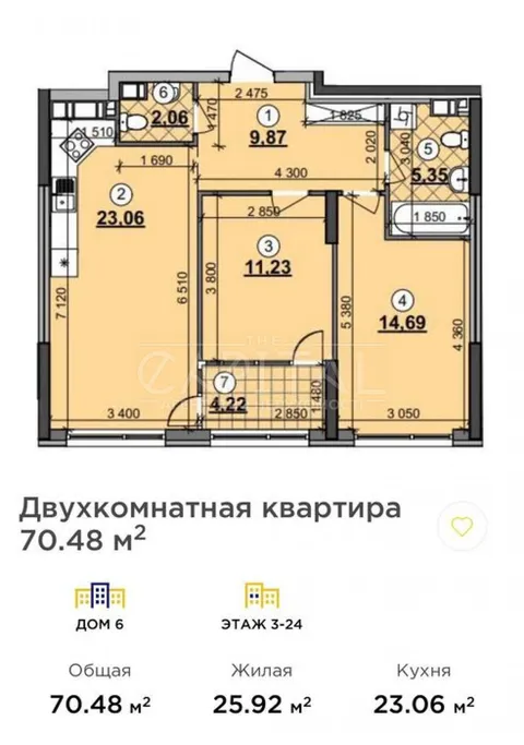 Продажа  квартира Киевская обл., Киев, Днепровская наб. ул., 6 - 6/10
